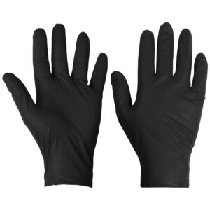 Supertouch Orange Disposable Nitrile Diamond Grip Gloves Black