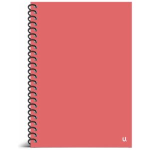 U.Stationery A5 Spiral Ruled Notebook Red Journal Planner Writing