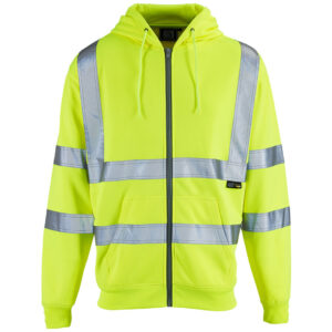 Supertouch Hi Vis Orange Zipped Hooded Sweatshirt