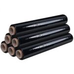 Heavy Duty Shrink Pallet Wrap Cling Film Black 400mm 150m 20mu Stretch Packaging