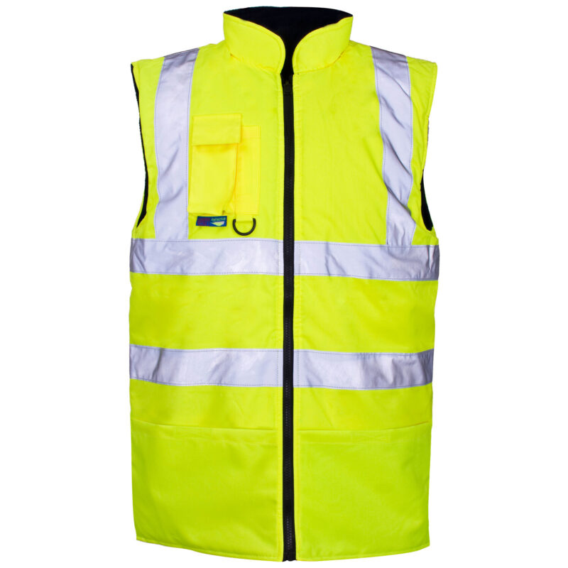 Supertouch Hi Vis Yellow Reversible Bodywarmer