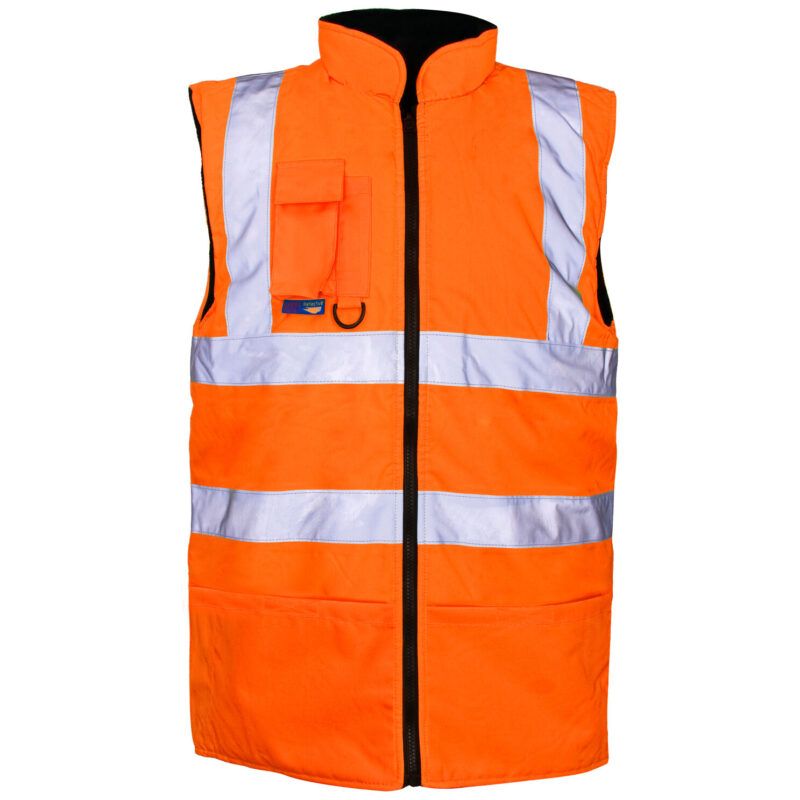 Supertouch Hi Vis Orange Reversible Bodywarmer