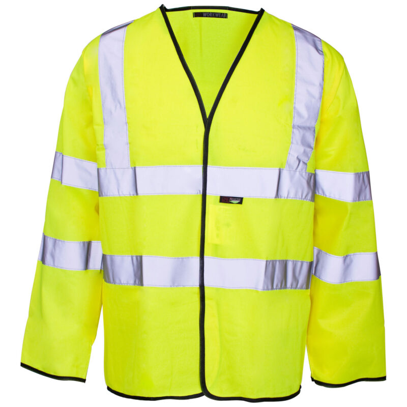 Supertouch Hi Vis Yellow Long Sleeved Velcro Vest