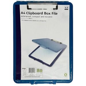 A* Stationery Clipboard Box File Waterproof Blue
