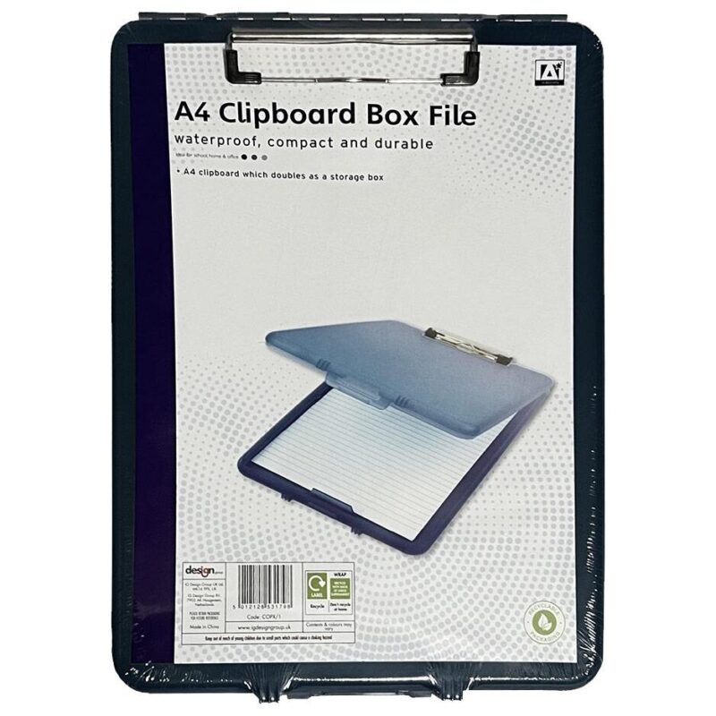 A* Stationery Clipboard Box File Waterproof Black