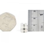 5mm x 1mm neodymium magnets comparison in size to 50p