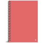 U.Stationery A5 Spiral Ruled Notebook Red Journal Planner Writing