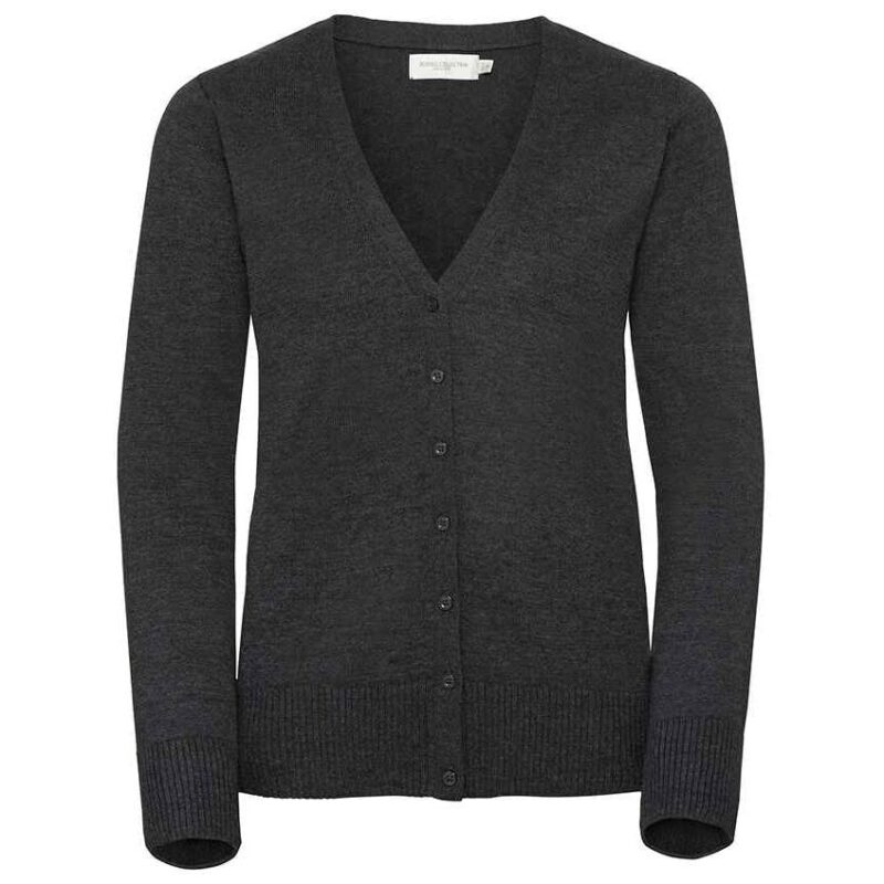 Russell Collection Ladies Cotton Acrylic V Neck Cardigan