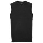 Russell Collection Sleeveless Cotton Acrylic V Neck Sweater