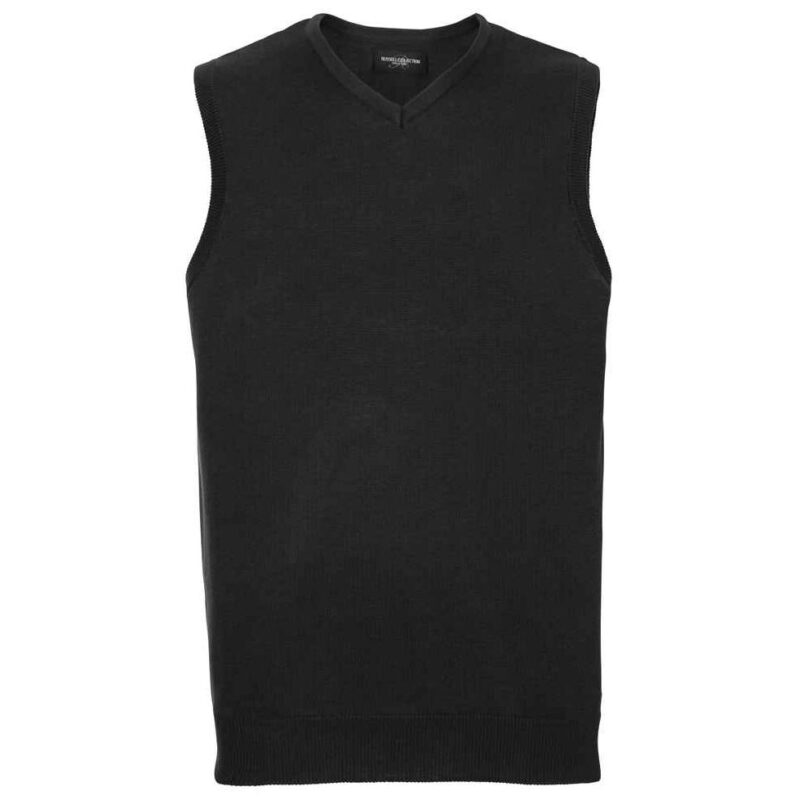 Russell Collection Sleeveless Cotton Acrylic V Neck Sweater