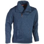 Herock Coll Sweater Navy/ Grey Short Zip Premium Workwear Soft Lightweight