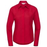 Russell Collection Ladies Long Sleeve Fitted Poplin Shirt