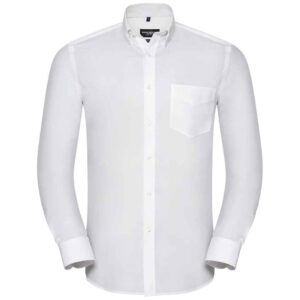 Russell Collection Tailored Long Sleeve Oxford Shirt