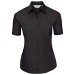 Russell Collection Ladies Short Sleeve Easy Care Poplin Shirt