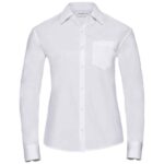 Russell Collection Ladies Long Sleeve Easy Care Cotton Poplin Shirt