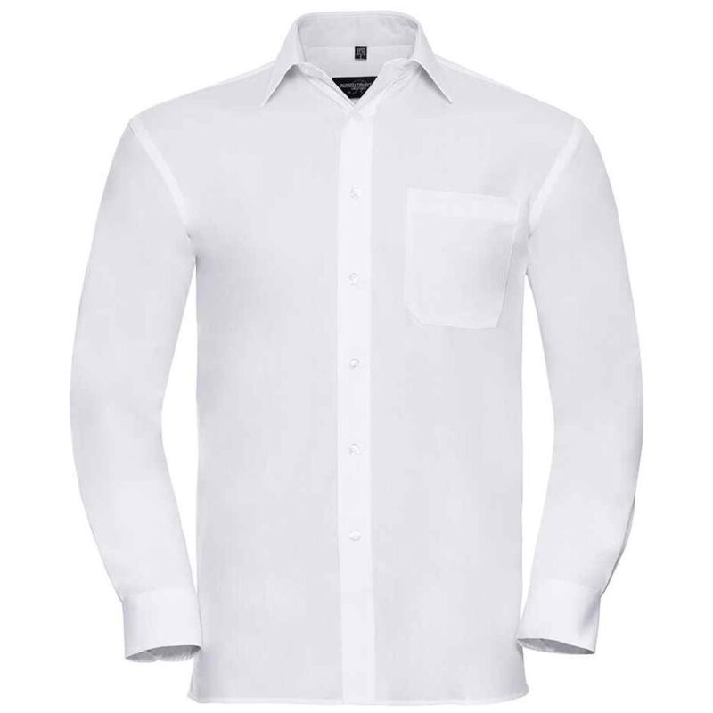 Russell Collection Long Sleeve Easy Care Cotton Poplin Shirt