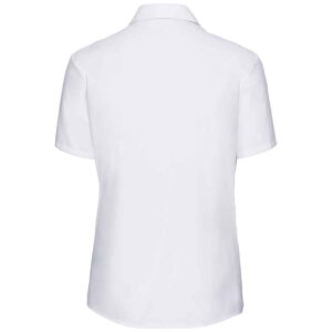 Russell Collection Ladies Short Sleeve Easy Care Cotton Poplin Shirt