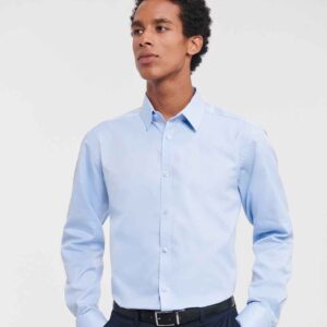 Russell Collection Long Sleeve Herringbone Shirt