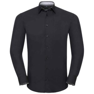 Russell Collection Long Sleeve Contrast Ultimate Stretch Shirt