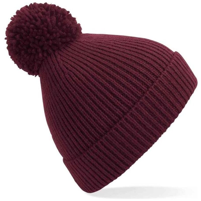 Beechfield Engineered Knit Ribbed Pom Pom Beanie