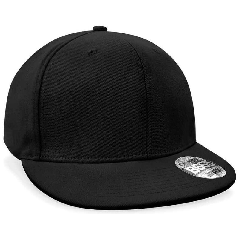 Beechfield Pro-Stretch Flat Peak Cap Black  BB665