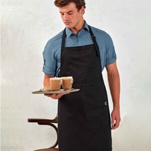 Premier Fairtrade Organic Cotton Bib Apron Black  PR112