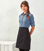 Premier Fairtrade Organic Cotton Waist Apron Black  PR114