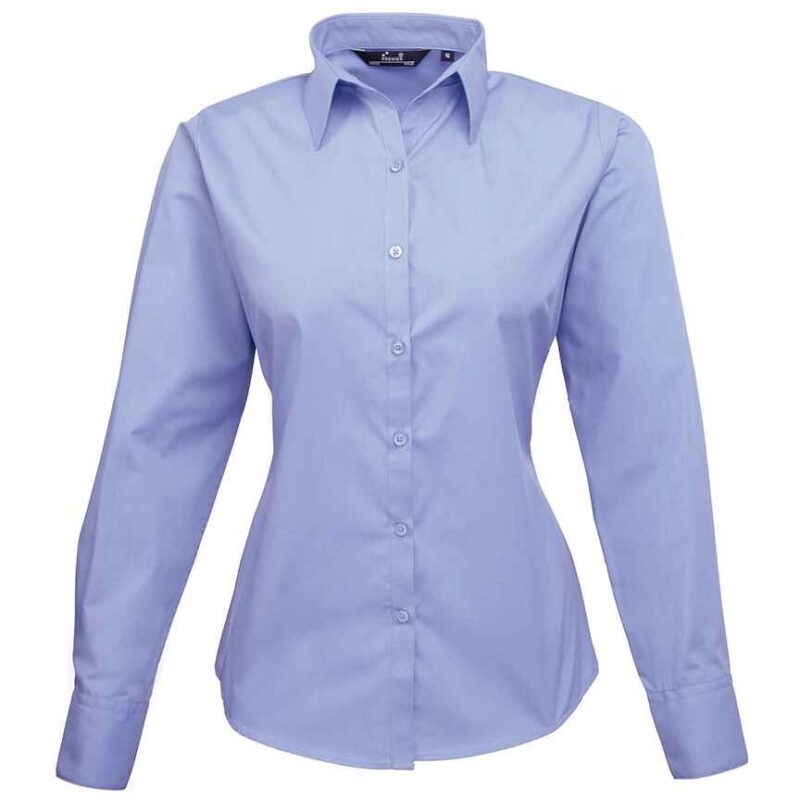 Premier Ladies Long Sleeve Poplin Blouse