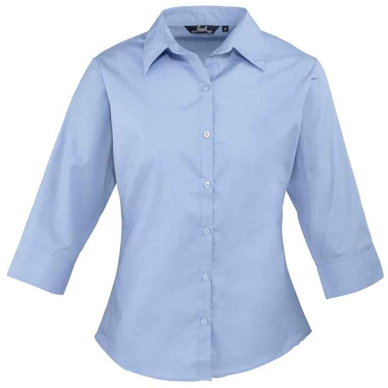 Premier Ladies 3/4 Sleeve Poplin Blouse