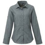 Premier Ladies Cross-Dye Roll Sleeve Shirt