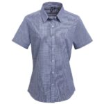 Premier Ladies Gingham Short Sleeve Shirt