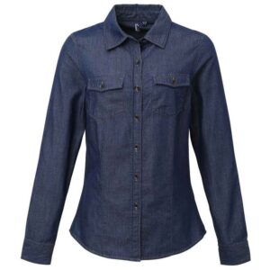 Premier Ladies Jeans Stitch Denim Shirt