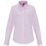 Premier Ladies Long Sleeve Striped Oxford Shirt