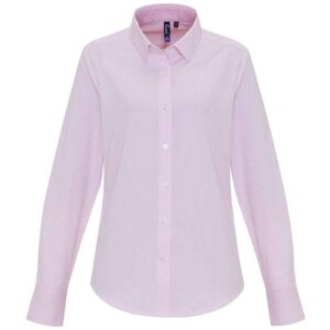 Premier Ladies Long Sleeve Striped Oxford Shirt