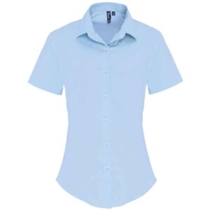 Premier Ladies Short Sleeve Stretch Fit Poplin Shirt