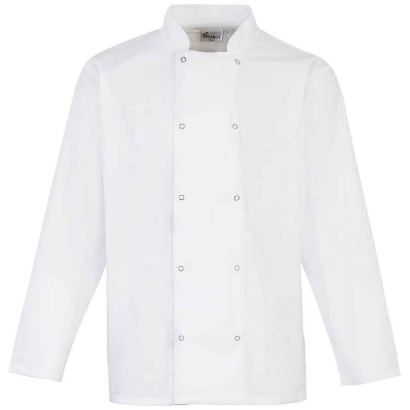 Premier Unisex Long Sleeve Stud Front Chef's Jacket