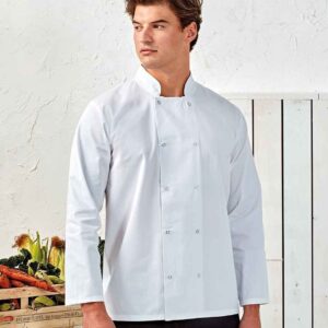 Premier Unisex Long Sleeve Stud Front Chef's Jacket