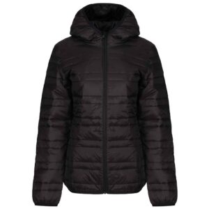 Regatta Ladies Firedown Packaway Hooded Baffle Jacket - Black