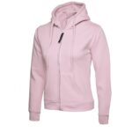 Uneek UC505 Ladies Classic Full Zip Hooded Sweatshirt - Pink