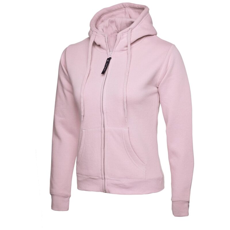 Uneek UC505 Ladies Classic Full Zip Hooded Sweatshirt - Pink