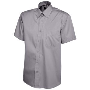 Uneek UC702 Mens Pinpoint Oxford Half Sleeve Shirt - Charcoal