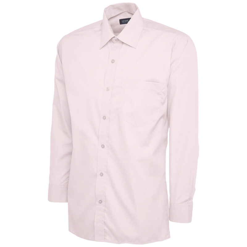 Uneek UC709 Mens Poplin Full Sleeve Shirt - Pink