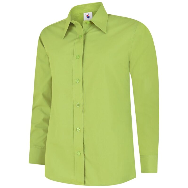Uneek UC711 Ladies Poplin Full Sleeve Shirt - Lime
