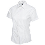 Uneek UC712 Ladies Poplin Half Sleeve Shirt - White