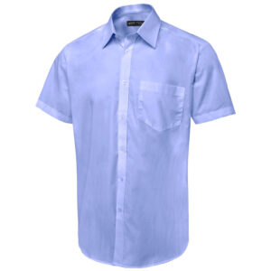 Uneek UC714 Men's Short Sleeve Poplin Shirt - Mid Blue