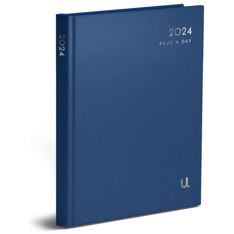 U. 2024 A5 Hardback Page a Day Diary - Blue