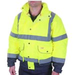 yellow and navy hi vis bomber jacket