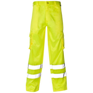 Supertouch Hi Vis Yellow Combat Trousers Ankle Band