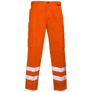 Supertouch Hi Vis Orange Combat Trousers Ankle Band