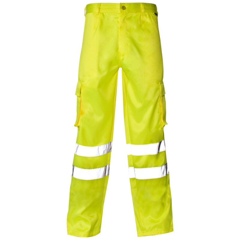 Supertouch Hi Vis Yellow Combat Trousers Knee Band